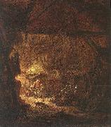 OSTADE, Isaack van Interior of a Peasant House nsg USA oil painting artist